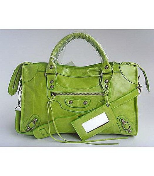 Balenciaga City_Green pelle